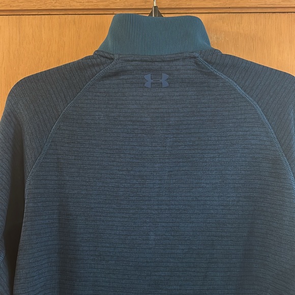 Under Armour Storm Coldgear Striped Quarter Half Zip Sweatshirt Blue Size Large - Picture 10 of 11